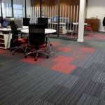 Karo Halı Ofis Desenli Siyah Kırmızı